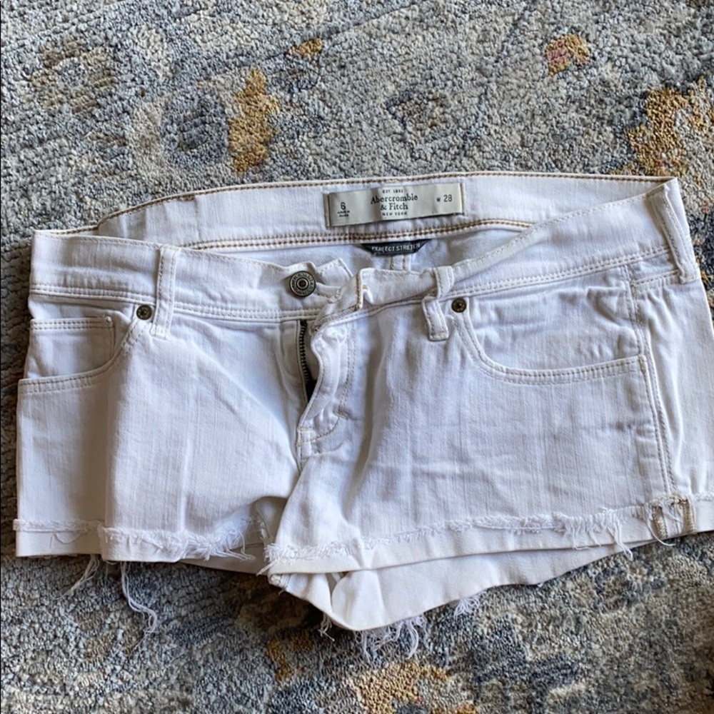 Abercrombie white jean shorts